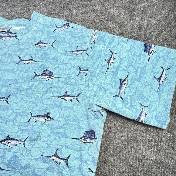 Vintage Blue Water Shirt Mens 3XL Blue Marlin Fish Fishing All Over XXXL - Picture 4 of 15